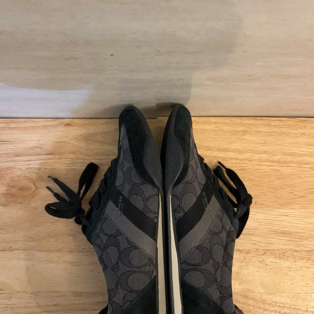 Coach Kelson Signature canvas and suede sneakers in a black and grey colorway